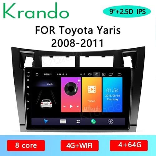 Krando Android 10.0 9" for Toyota Yaris 2008-2011 car radio player gps navigation multimedia system