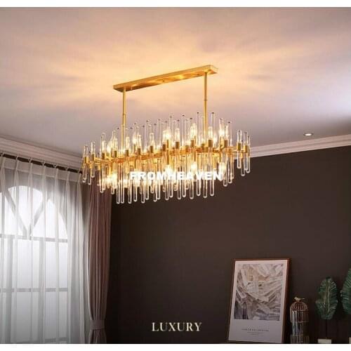 Free Shipping Creative Copper Pendant Light Modern Bedroom Bronze Luxury Hanging Lamp Clear Glass Crystal Lampshade Pendant Lamp