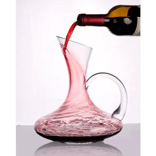 Lead Free Crystal Glass Wine Decanter With Handle Household Liquor Divider 1.6/1.7/2L Large Capacity Excellent High Borosilicate