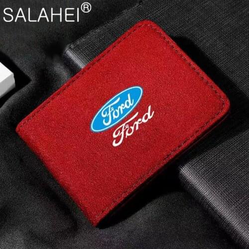 Car Driver License Holder Soft Suede on Cover For Ford FOCUS 2 FOCUS 3 Mondeo Fiesta Kuga MK2 MK3 Credit ID Card Folder Wallet