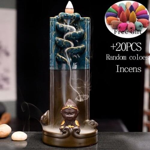 Smoke Reflux Incense Censer Incense Holder Temple Ashtray Gift