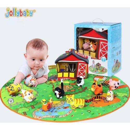 Baby Play Mat Soft Cloth Books Toddler Filled Stuffed Animals Toys Rattle Educationa Montessori for Children Jollybaby