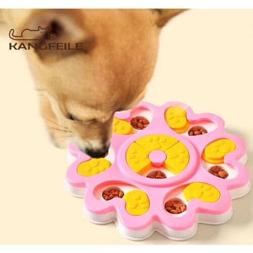 KANGFEILE Interactive Toys for Pet Dogs Cats Bite-proof Funny Slow Food Bowl Toy Make Dog Happy Plastic Dog Supplies D2363