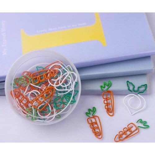 Kawaii carrot bookmark White Radish paperclip Paper Bookmark school Lovely Office Accessories metal Paper Clips Paper Clip