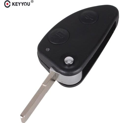 KEYYOU 2 Buttons Key Shell Car Flip Folding Remote Key Case Keyless Shell Cover Replacement For Alfa Romeo147 156 GT