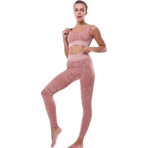 Yoga Sets Women Gym Sports Set Elastic Sports Hight Waist Leggings Sportswear Workout Sets Women Yoga Sets Women Gym Sports Set
