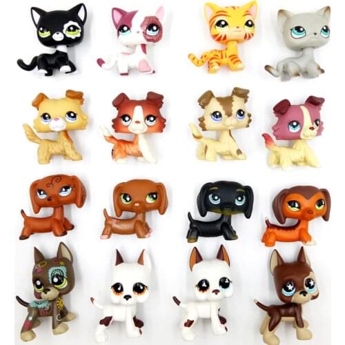 LPS CAT rare pet shop toys dog collie dachshund cocker spaniel great dane littlest short hair cat original stands Christmas gift