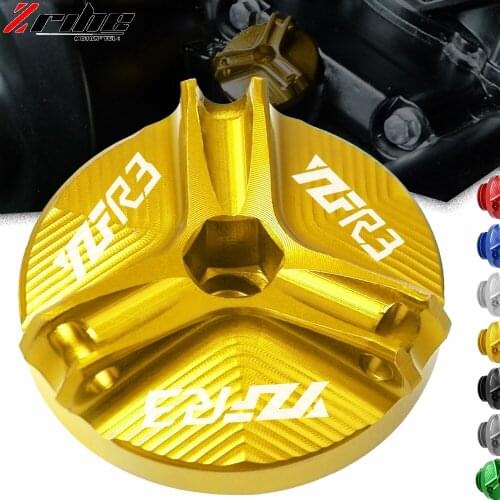 Motorcycle Engine Oil Filter Cup Plug Cover Screw For Yamaha YZF-R3 R25 2015-2019 CNC Aluminum Accessories one piece FOR YZF R3