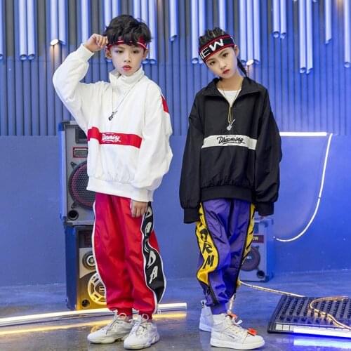 Fashion Show Children Hip Hop Ballroom Dance Clothing for Girls Boys Performance Shirt Tops Jogger Pants Jazz Dancing Costumes
