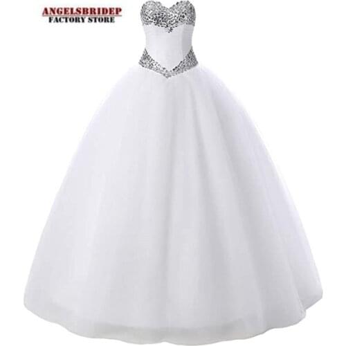 Fashion Sweetheart Ball Gown Quinceanera Dresses Sparkly Crystals Vestidos De Quinceañera Birthday Princess Party Gowns Lace-up