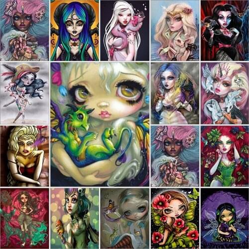 Cuadros full square 5d diamond painting kit Woman flower dragon butterfly complet Cross stitch dirll drawing embroidery mosaic