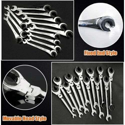 Multifunctional 8-19mm Key Wrench Set Ratchet Wrenches Universal Wrench Car Repair Tool Tubing Ratchet Combination Wrenches Set