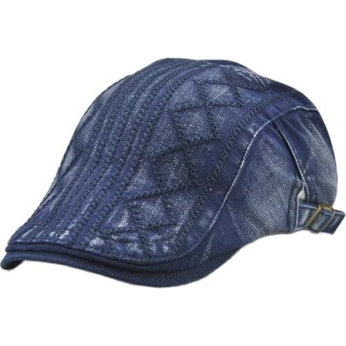 Cotton Solid Color Beret Hats Men England Style Visor Cas Gorras