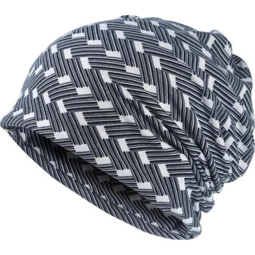 2021 Cotton Autumn winter Skullies cap beanie hat print turban Hat scarf dual use for Men and Women 70