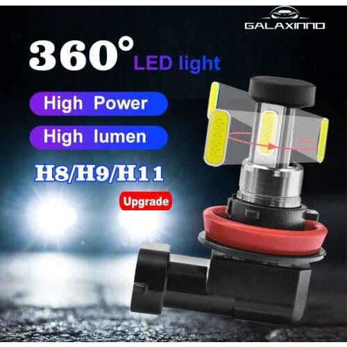 2Pcs H8 H11 LED Bulb H9 LED Fog Lamp White 6000K 40000LM 55W 360°Car Headlight Imported Chip Super Bright