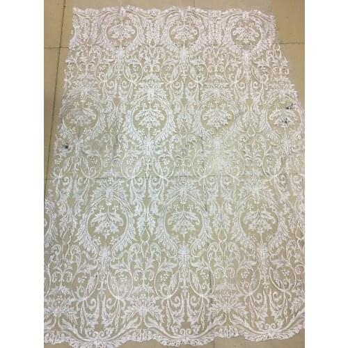 SYJ-633 Guipure Lace Fabric tulle Fabric For Evening Dress High Quality African Tulle Lace Fabric with sequins