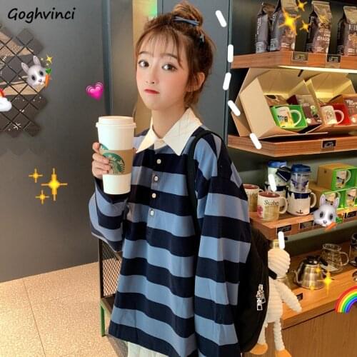 Hoodies Women Ulzzang Harajuku Streetwear High Quality Korean Style Simple Fashion Chic Striped Thin Loose Womens Sweatshirts