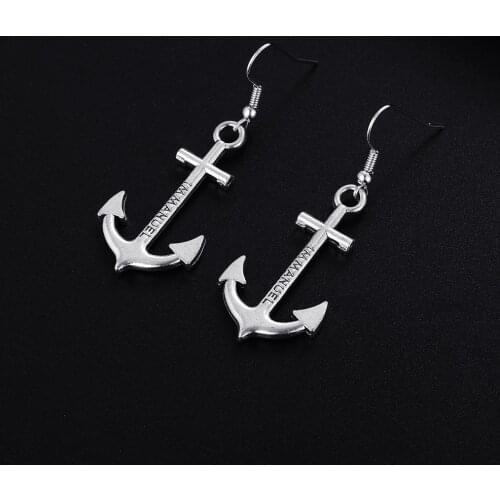 Trendy Vintage Anchor Shape Dangle Earrings for Women Girl Retro Drop Earrings Cute Small Object Earring Jewelry Bijoux