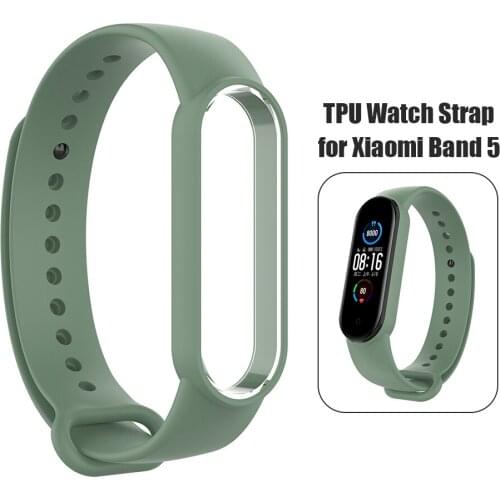 TPU Smart Bracelet Band Hand Wrist Wearing Watchband Pure Color Soft Softness for Mi Band 5 Replacement Wrist Strap
