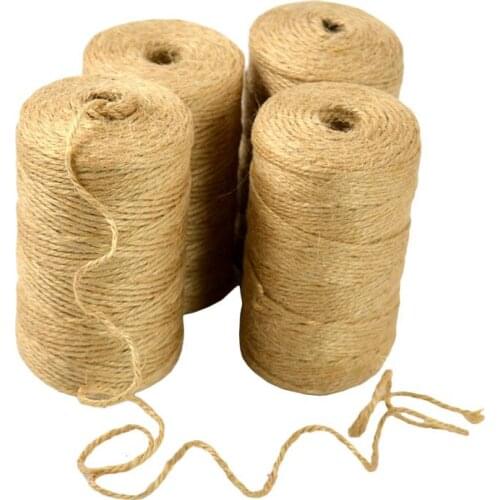 100m Natural Hemp Rope Jute Twine Burlap String Wrapping Banner Hanging Gardenin Thread DIY Scrapbooking Florists Craft Decor