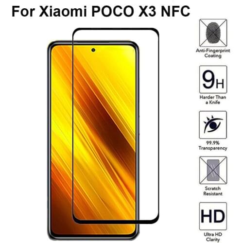 Screen Protector For Xiaomi Poco X3 NFC Tempered Glass For Xiaomi Poco F1 X3 NFC Case Protective Glas Po co f1 6.18 Film