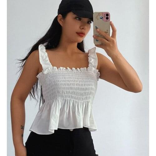 Europe and the United States 2021 summer new fashion Leopard Print pleated elastic sling vest womens top with a sense of design