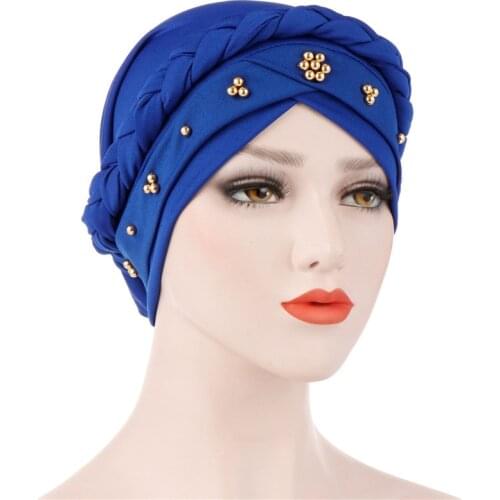 Women Turban Hijab Muslim Hijab Caps soild color braid inner hijab bonnet arab headwrap hat islamic headwrap female india hat