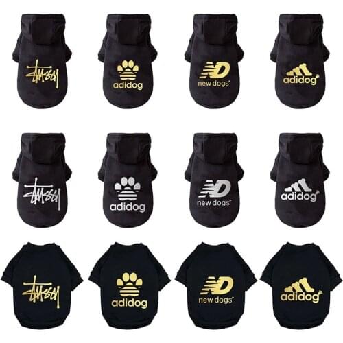 Winter Warm Dog Clothes 2021 Black Gold Clothes For Dogs Fashion Pet Clothes Small Dogs Cats Costume Puppy Bulldog Clothes S-xxl
