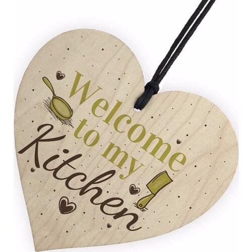 1PC Welcome To My Kitchen Plaque House Door Wall Sign Mum Dad Nan Grandad Birthday Signs Christmas Home DIY Tree Decorations