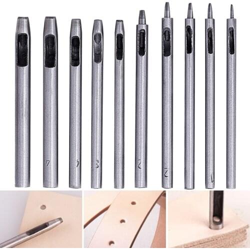 LMDZ 10pcs Leather Tools Leather Hole Punches Leather craft Hollow Puncher Belt Punch 0.5mm-5mm for Clothing Canvas