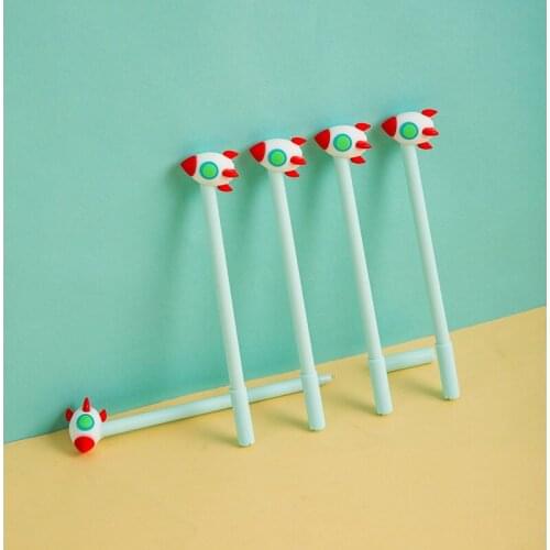 2pcs Universe Mysteries Pen Ballpoint 0.5mm Rocket UFO Space Trip Black Color Ink Pens for Writing Kids Gift Office School A6695