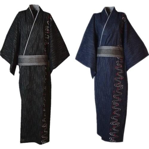 3 pc/set quimono terno tradicional masculino quimono com obi cinto masculino banho robe yukata masculino quimono pijamas 022804