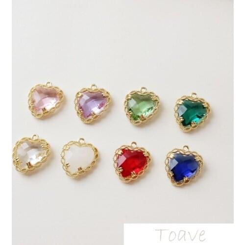 4pcs Lace Crooked Heart Pendant Copper Material Maintains Color Electroplating DIY Material Accessories