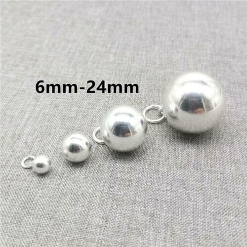 925 Sterling Silver Round Bead Ball Charms 6mm - 24mm for Bracelet Necklace