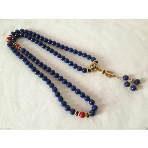 10MM China Tibet Tibetan Lapis Lazuli Buddhist Buddha Worry Prayer Bead