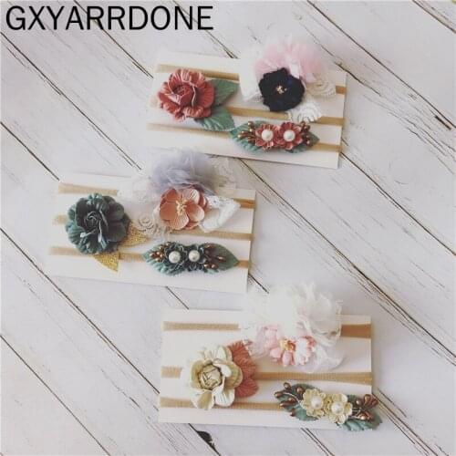 ON SALE 3pcs/lot Baby Headband Cotton Baby Headbands for Girls Flowers Baby Girl Headbands Newborn with Bows Bandeau Bebe Fille