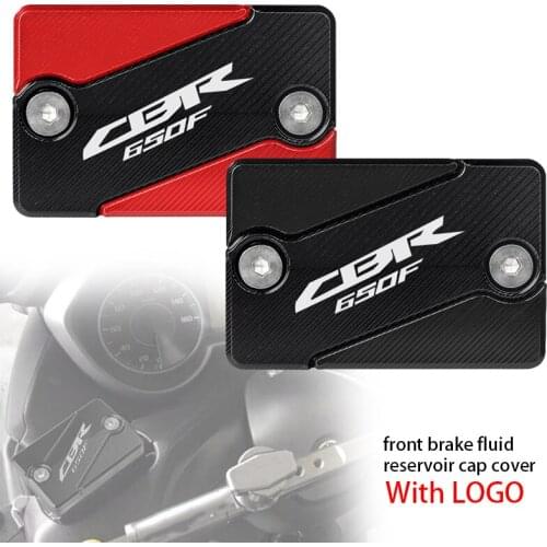 For HONDA CBR650F CBR 650F 2014 2015 2016 2017 Motorcycle Accessories CNC Front Brake Fluid Reservoir Cap with LOGO Red Blue