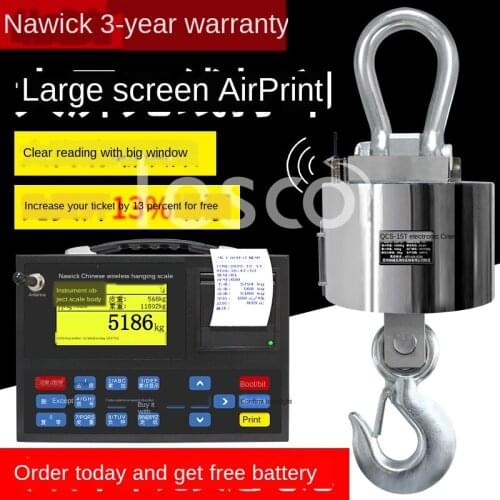 Electronic hanging scale wireless printing hanging scale 30 tons hanging scale 5T hook said 10 tons driving scale 20T hook