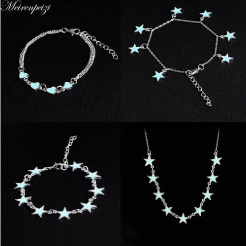 Fluorescent Bracelets&Bangles Star Heart Shape Accessories Glow In The Dark Bracelets For Women Trendy jewelry