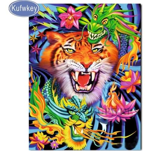 Foamiran for needlework tiger/Dragon 5d diamond painting full drill square rhinestones pictures mosaic diamond embroidery sale