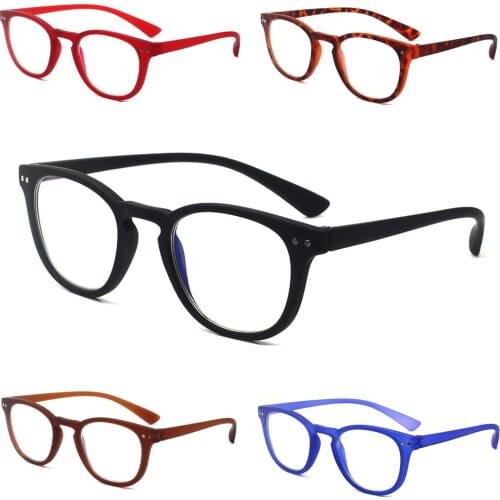 Computer reading glasses fashion round framed Both men and women blue light blocking anti Headache readers