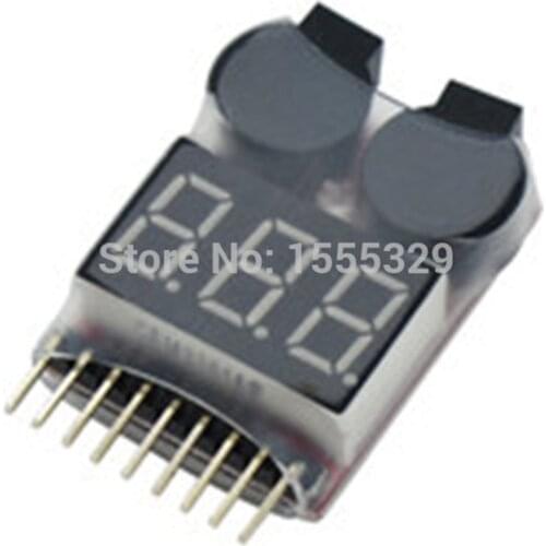 10Pcs/lot-1S-6S Lipo Battery Voltage Indicator Checker Tester Low Voltage Buzzer Alarm for 1S-8S Lipo Battery