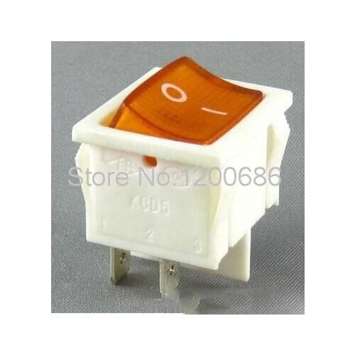Ship switch KCD5 21N 4-pin power switch white shell yellow light