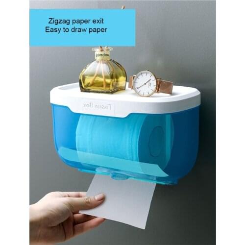 Punch-free Tissue Box Toilet Paper Holder Waterproof Phone Glasses Storage Rack Display Bracket Shelf for Bathroom Supplies