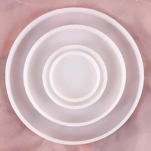 Round Tray Silicone Casting Epoxy Molds For DIY Resin Tray Coaster Jewelry Findings Tools Uv Epoxy Mould Handmade Craft Making