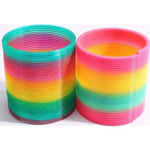 Hot Funny Projection Rainbow Circle Plastic Spring Coil Children Creative Development Educational Toys Kid Gifts New Arrivals