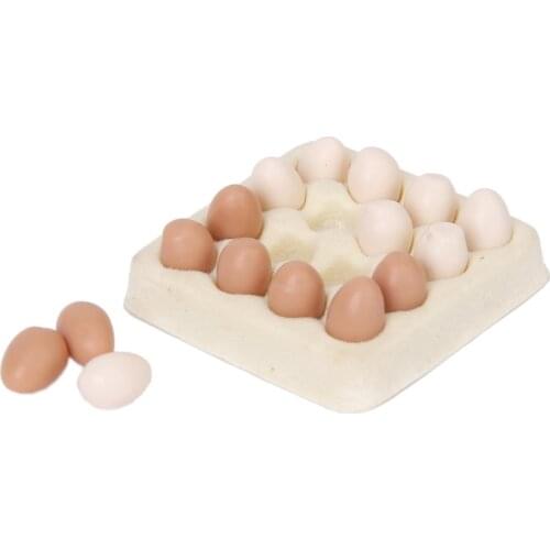 1/12 dollhouse miniature egg carton with 16 pcs eggs dollhouses