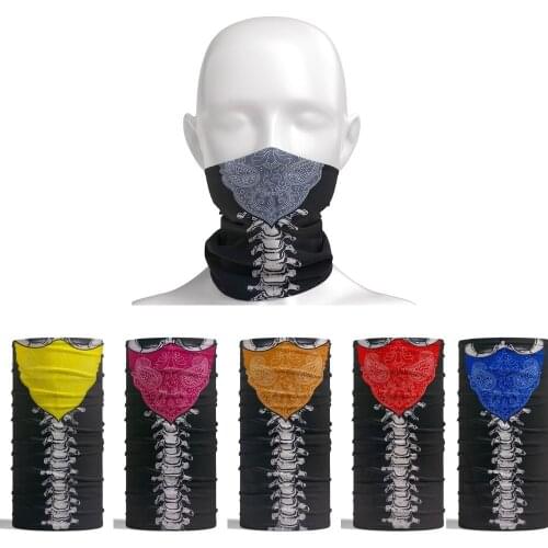 Skeleton Male Mask for The Face Polyester Outdoor Magic Tube Bandana Breathable Cycling Neck Scarf Cool Sports Headband