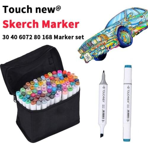 TOUCHNew 60 Colors Dual Headed Art Pens Set Sketch Art Markers Painting Graphic Marker Pen Drawing Supplies