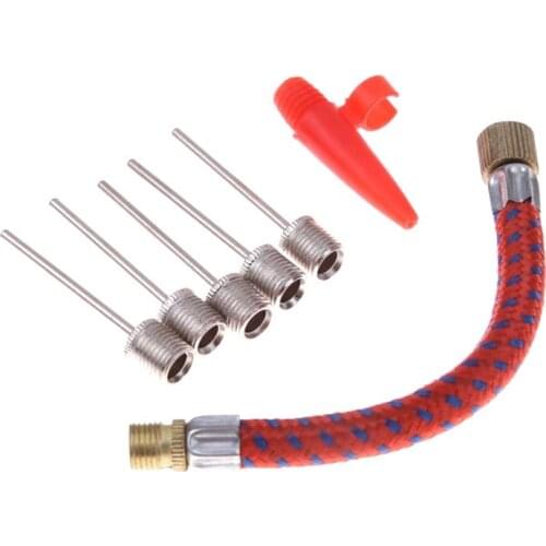 7pcs/set Bike Air Pump Hose Tip For Tire Inflater Adapter Bicycle Inflatable Pumps Extension Tube Scooter Nozzle Pumps Hose